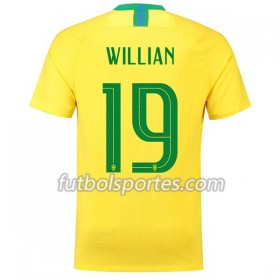 Camisetas Brasil Willian 19 Primera Equipacion Mundial 2018